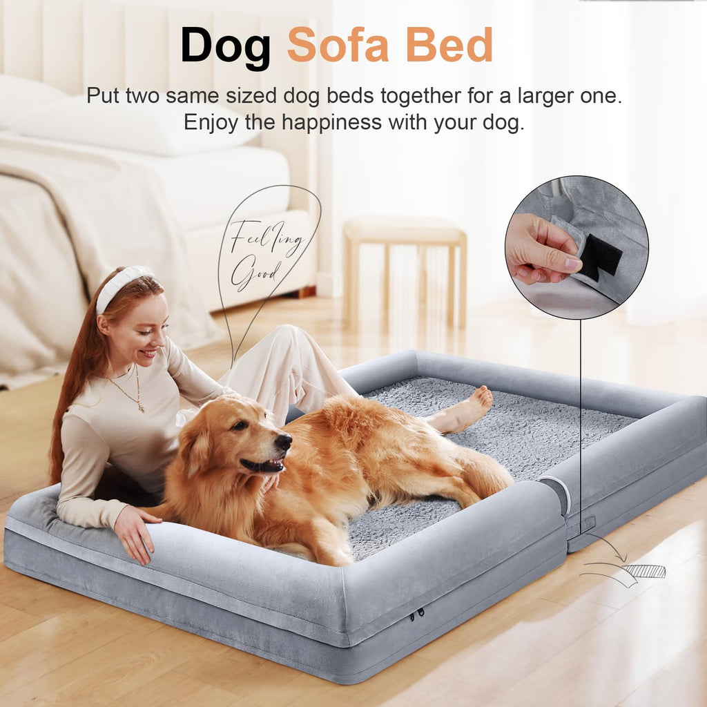 Light Grey 36 x 27 Inch Orthopedic Dog Bed W6911
