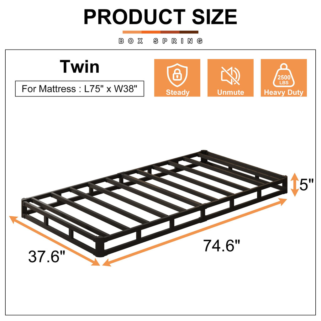 5 Inch Twin Box Spring Bed Base Mattress Foundation E891959