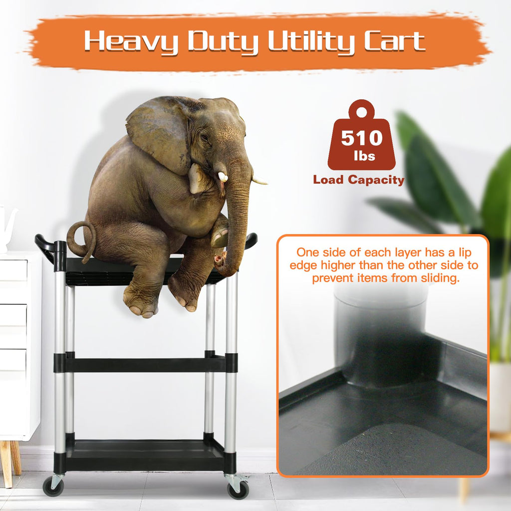 3-Tier Rolling Utility Cart with Lockable Wheels G1103