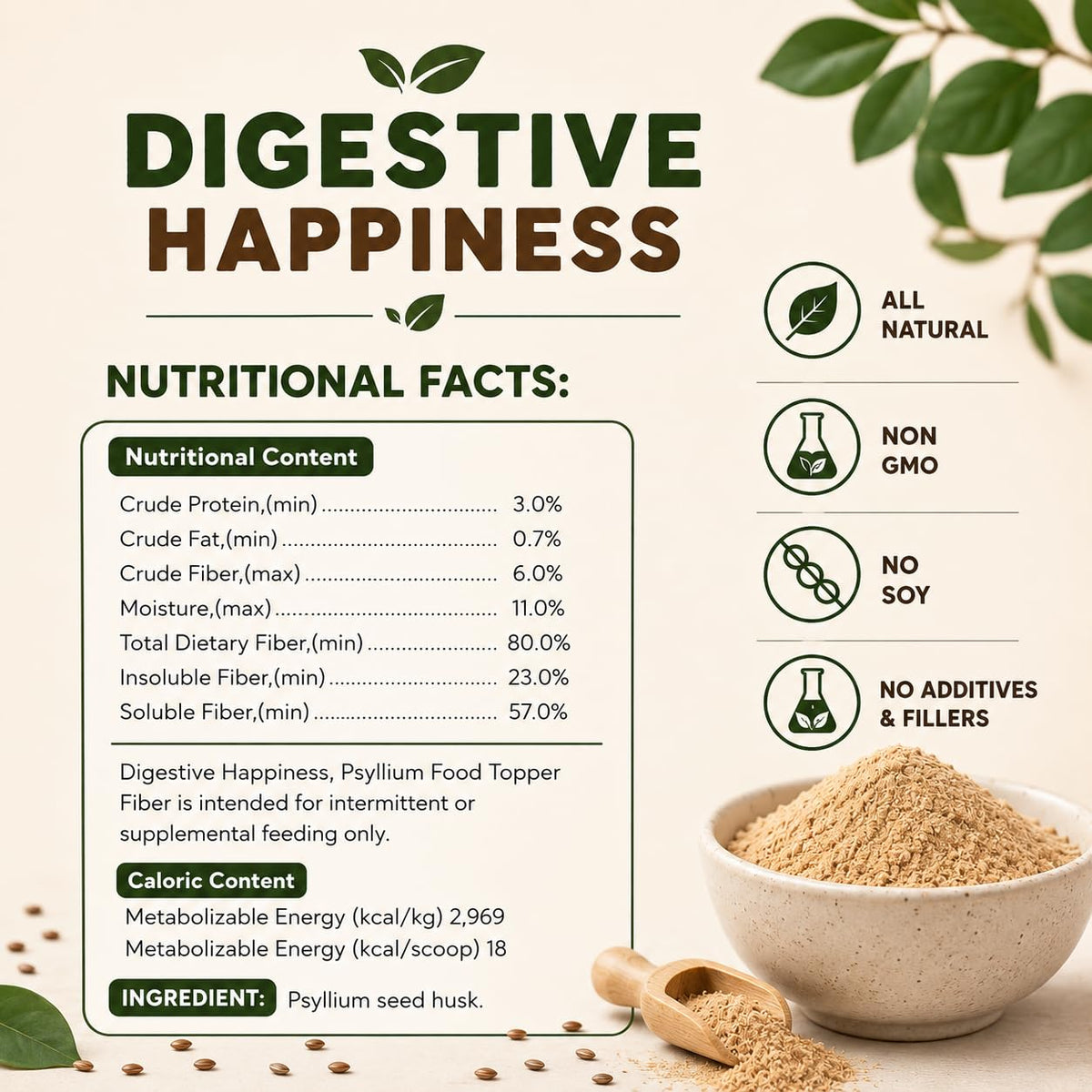 Psyllium Husk Powder for Dogs 9 oz H163