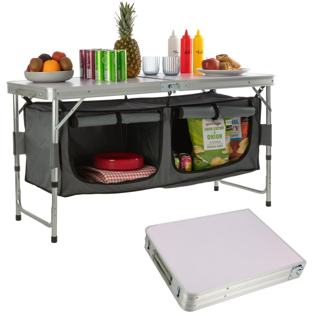 Folding Camping Table with Storage P750403