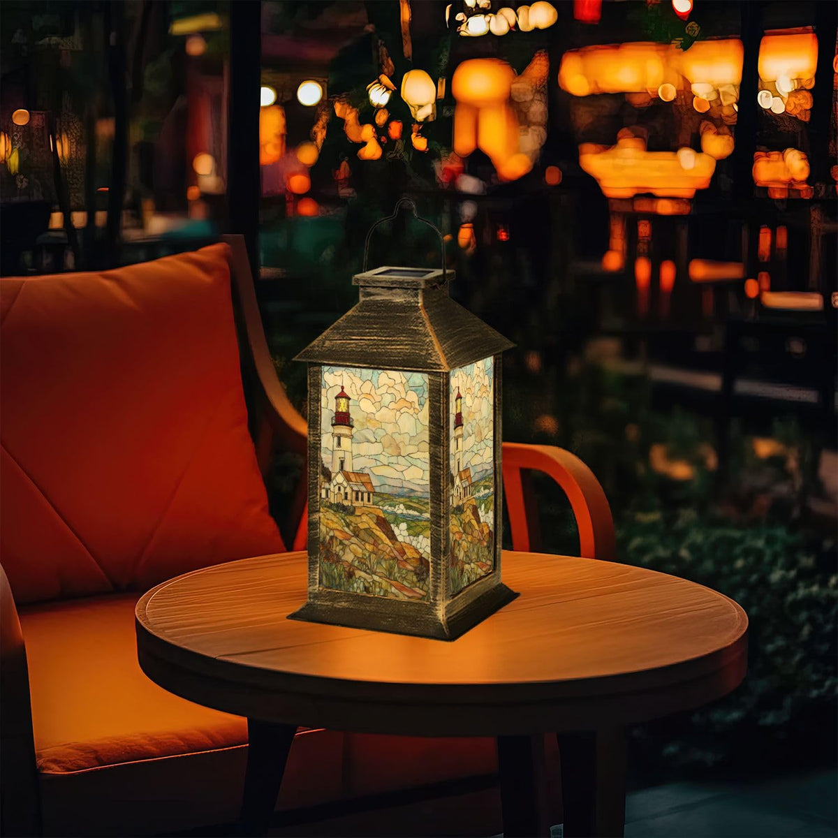 Solar Powered Outdoor Waterproof Hanging Lantern 1 Pack D46988