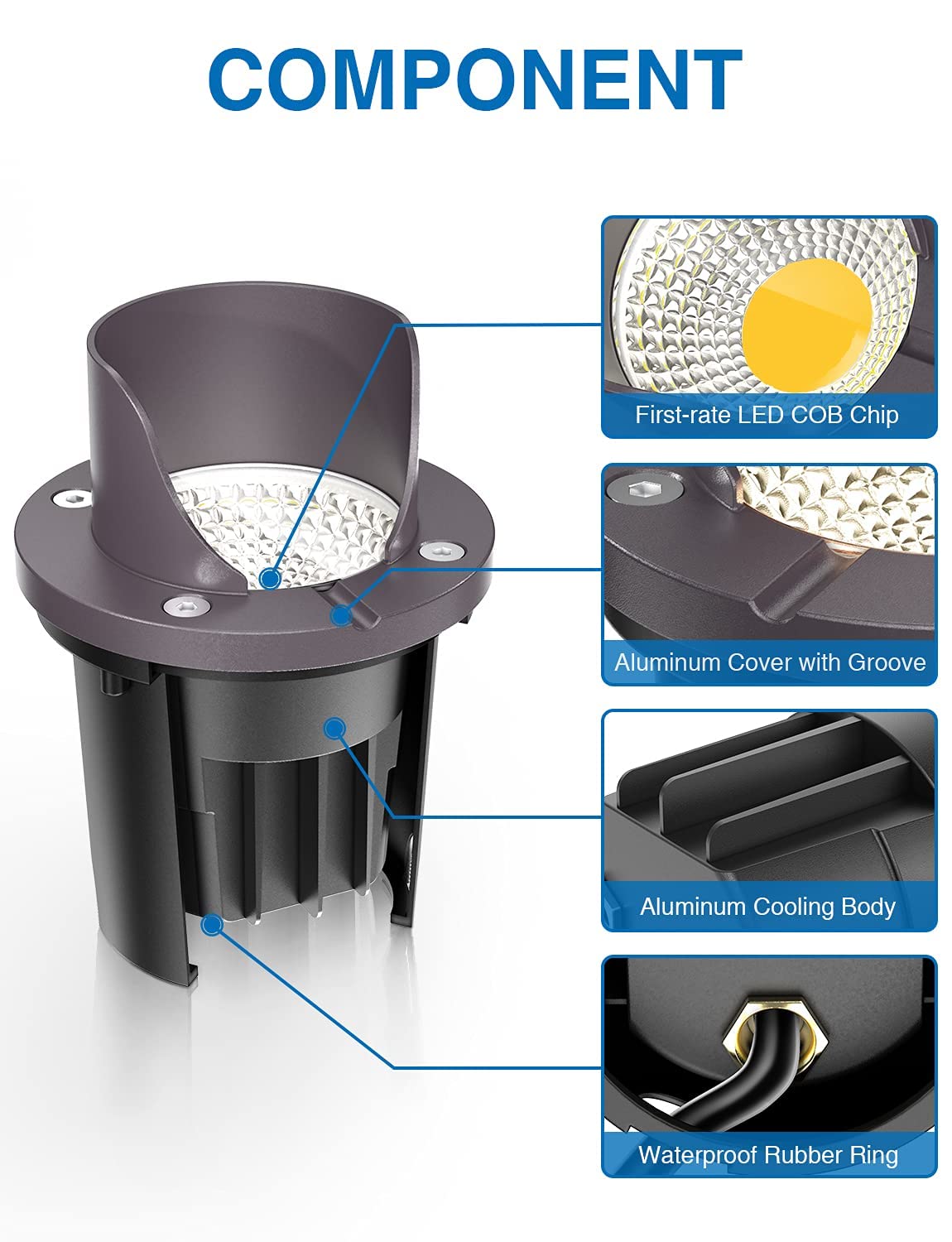 6 Pack Low Voltage LED Landscape Lights with Transformer Z432711