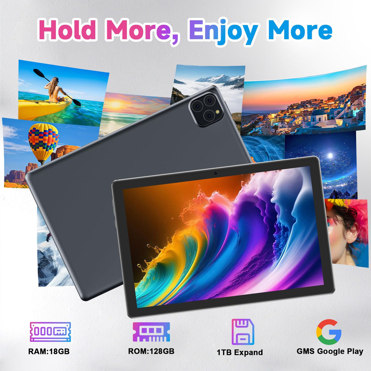 Android 15 10 Inch 18GB RAM 128GB ROM Tablet with Keyboard Case Mouse Stylus P94912