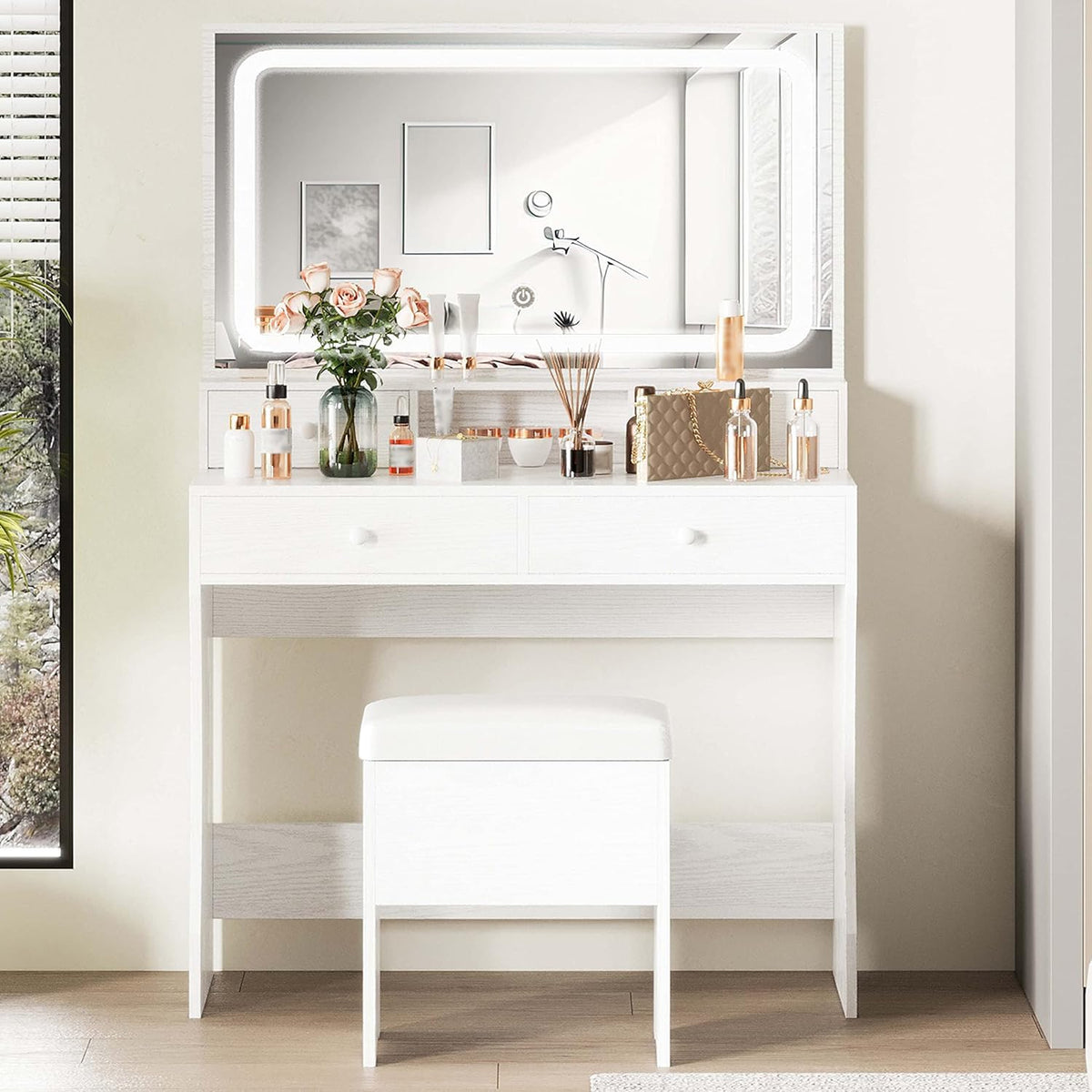 Vanity Desk with Charging Station Y75972