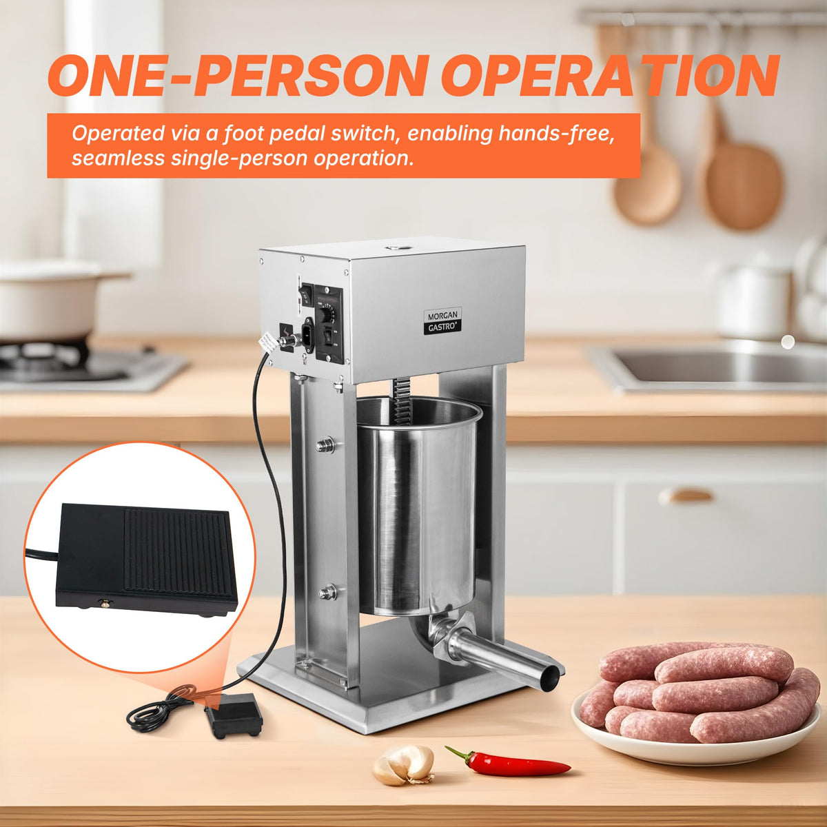 10L Electric Sausage Stuffer with 5 Tubes O609