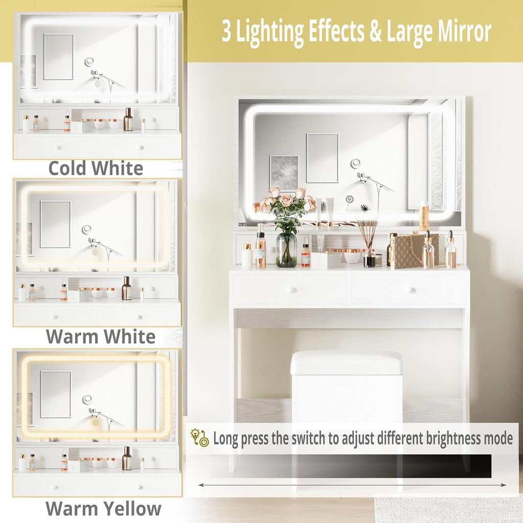 Vanity Desk with Charging Station Y75972