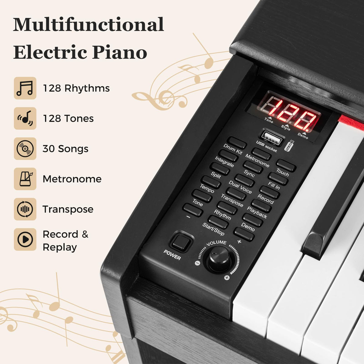 88 Key Weighted Hammer Action Digital Piano N158