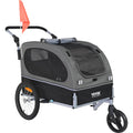 Dog Bike Trailer 2-in-1 Pet Stroller Bicycle Carrier U936