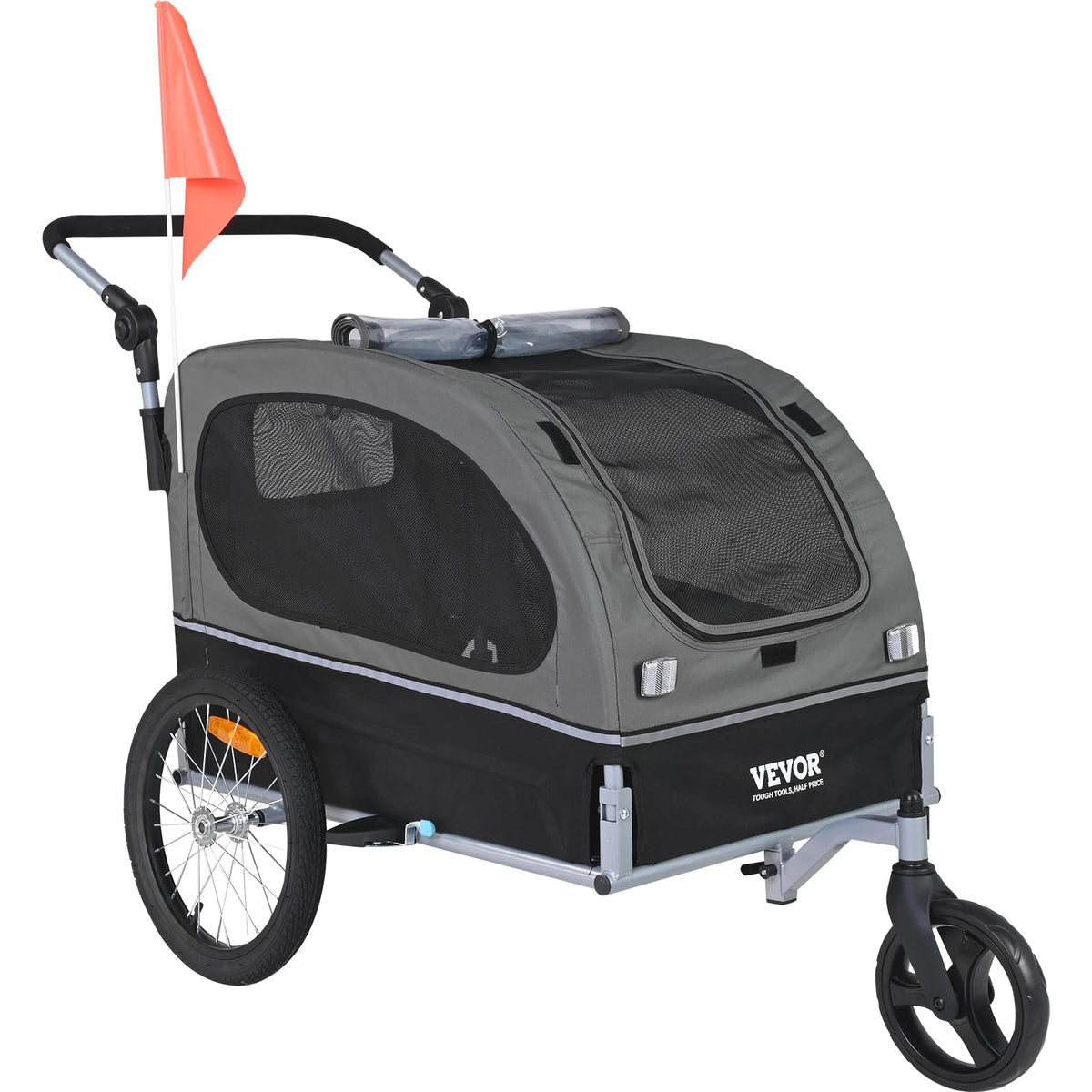 Dog Bike Trailer 2-in-1 Pet Stroller Bicycle Carrier U936