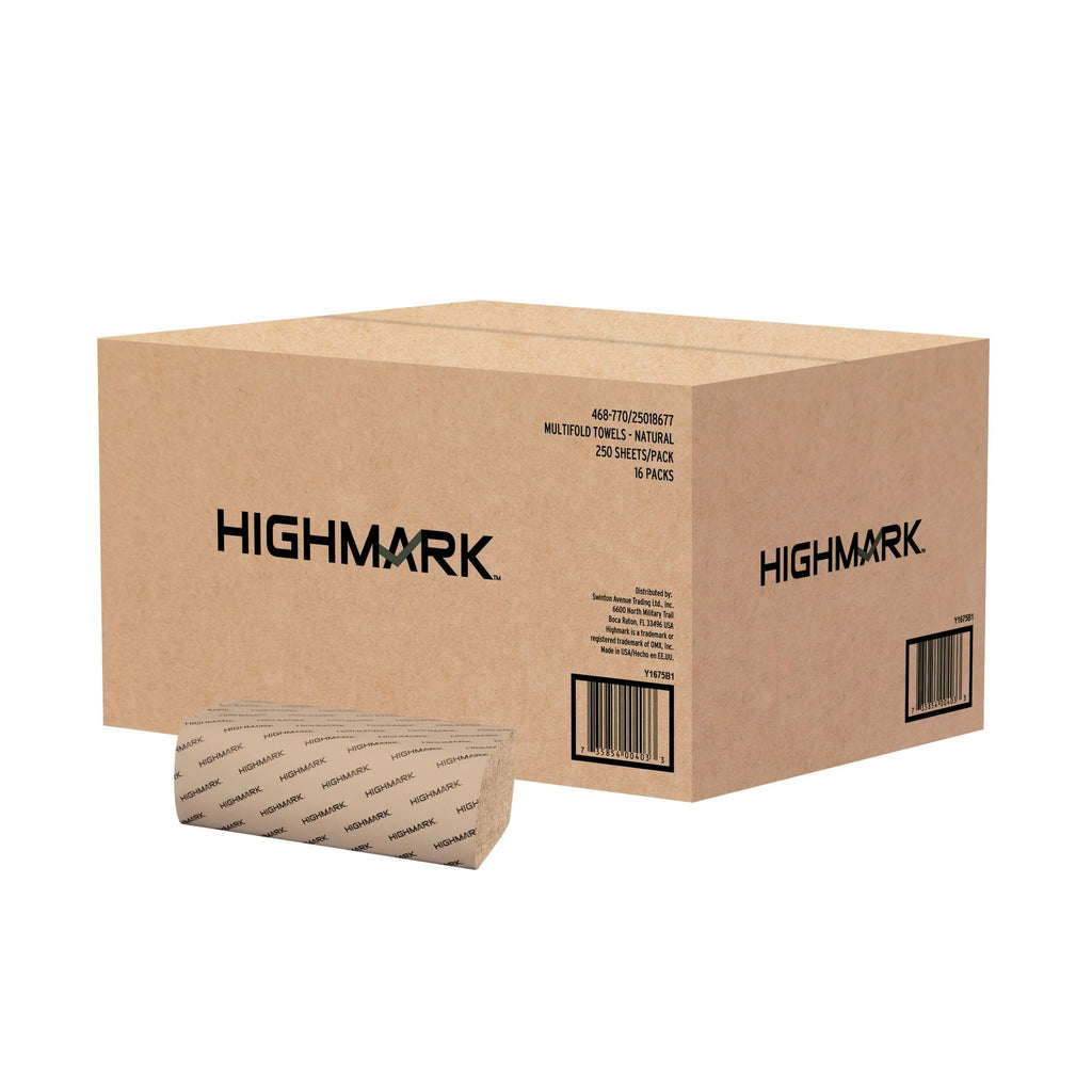 100% Recycled Multifold Paper Towels, Natural, 250 Per Sleeve, Case Of 16 Sleeves G874624