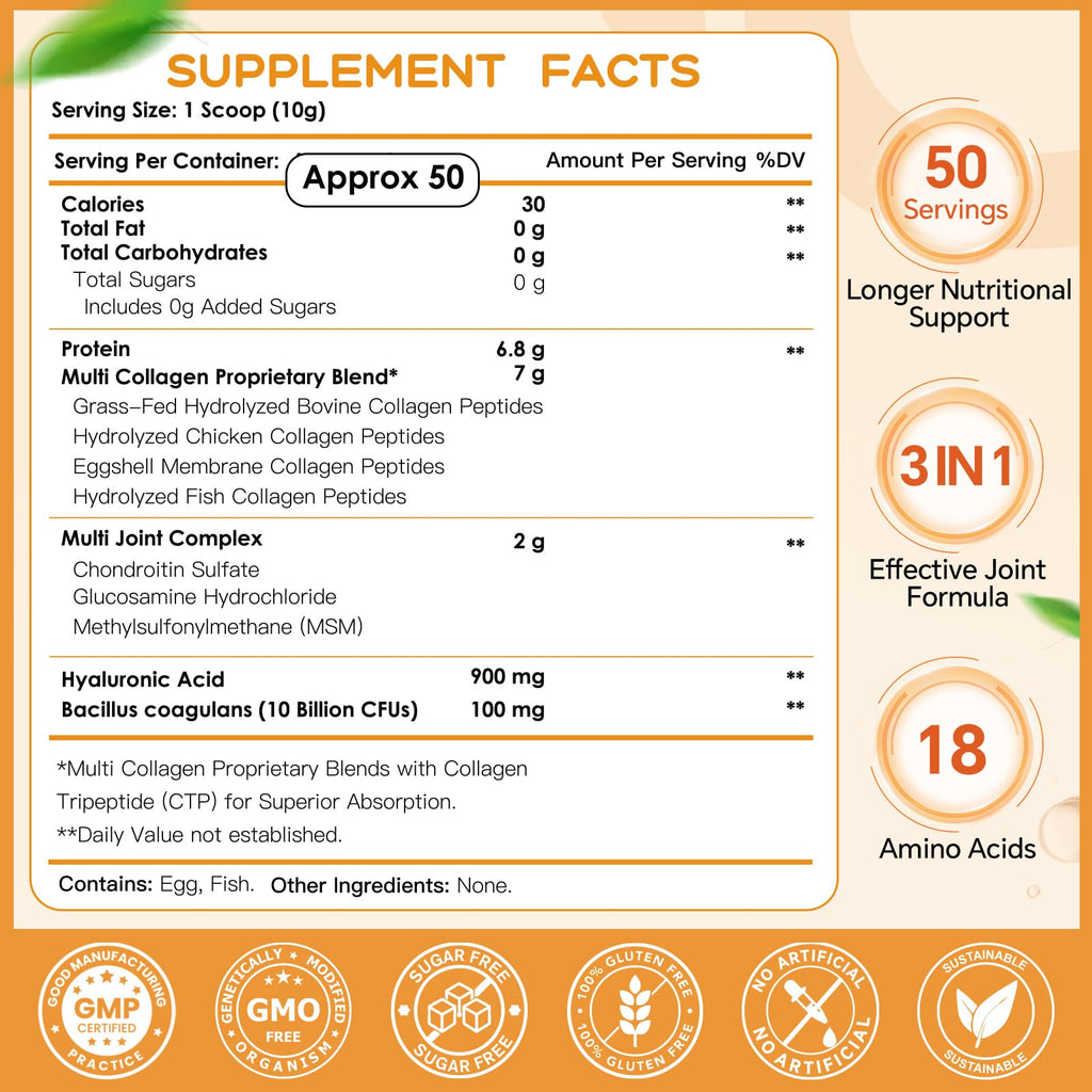 Multi Collagen Peptides Powder 50 Servings K986306