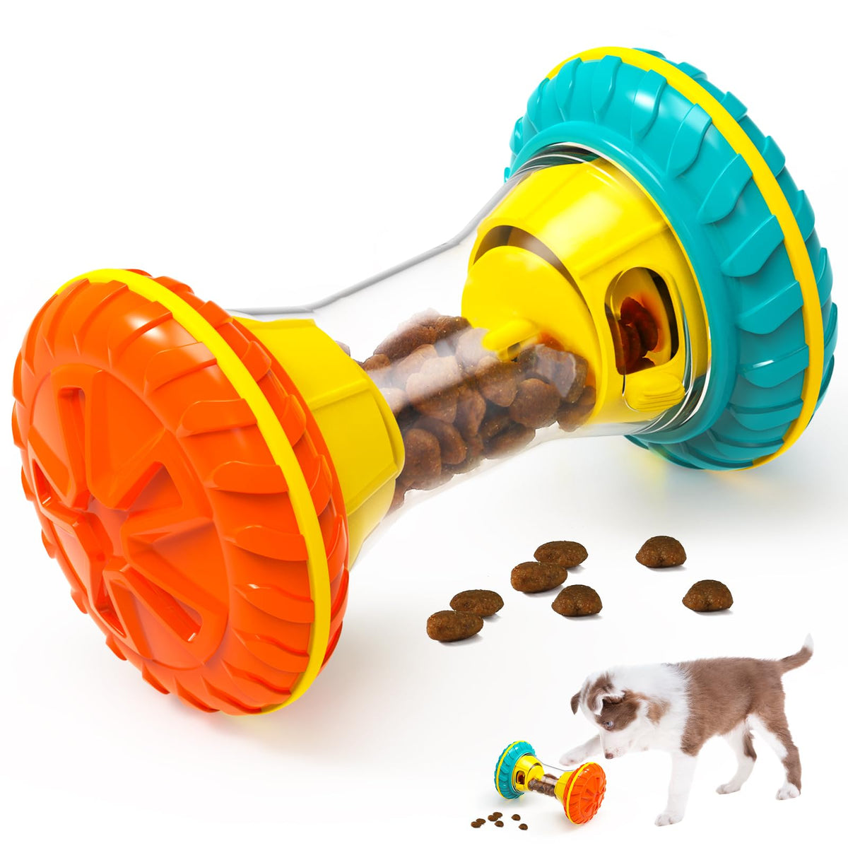 Interactive Dog Puzzle Toy Treat Dispensing Slow Feeder Yellow H964