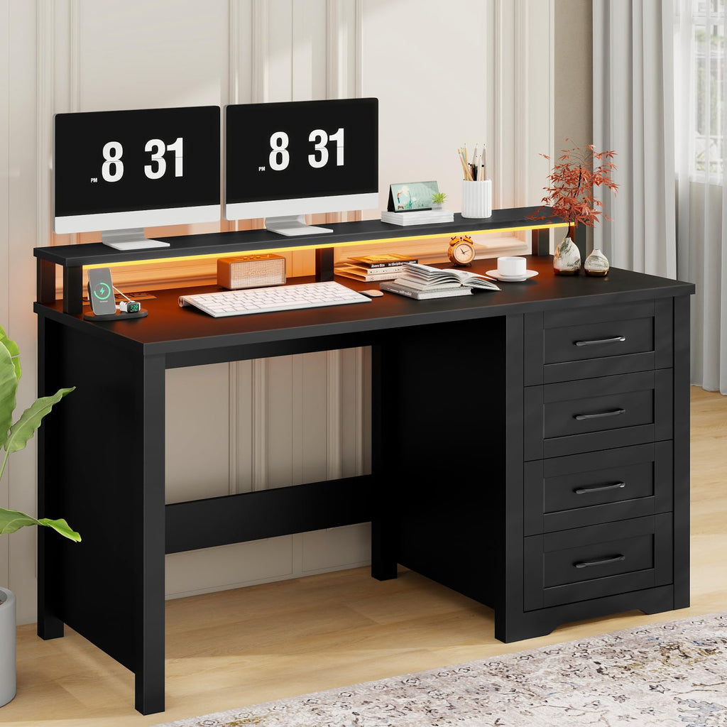 47" Farmhouse Executive Desk with 4 Drawers B9903
