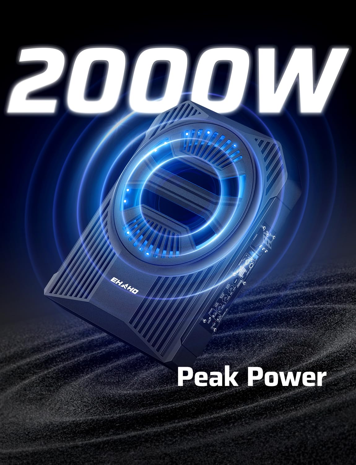 10" 2000W Underseat Car Subwoofer with RGB Lights H712
