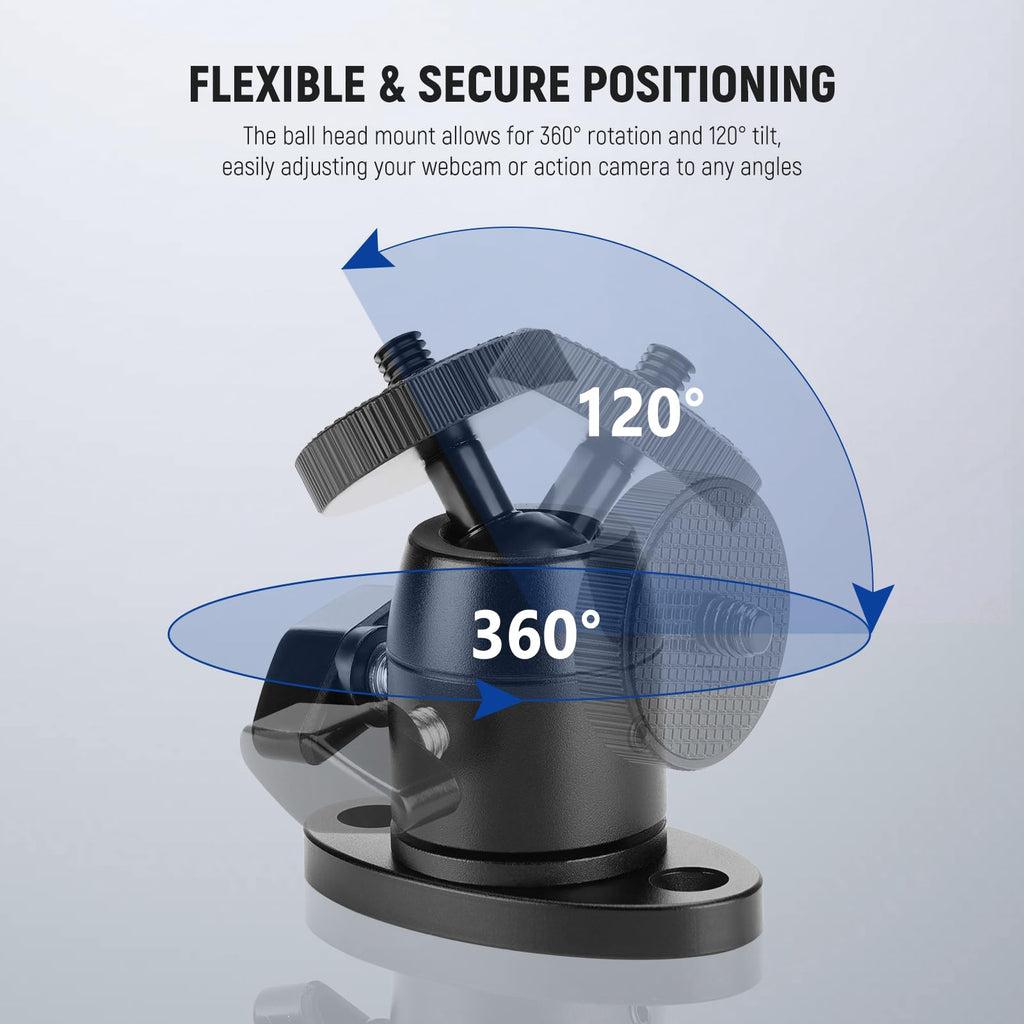 Webcam Wall Ceiling Mount Bracket, Aluminum Alloy Mini Ball Head D361510