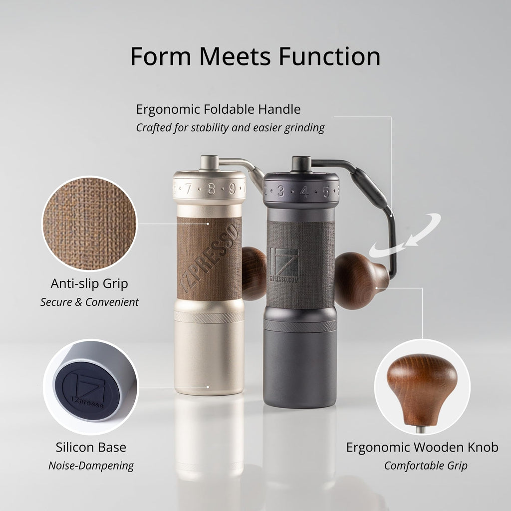 Manual Coffee Grinder Silver with Carrying Case Stainless Steel Conical Burr D8053