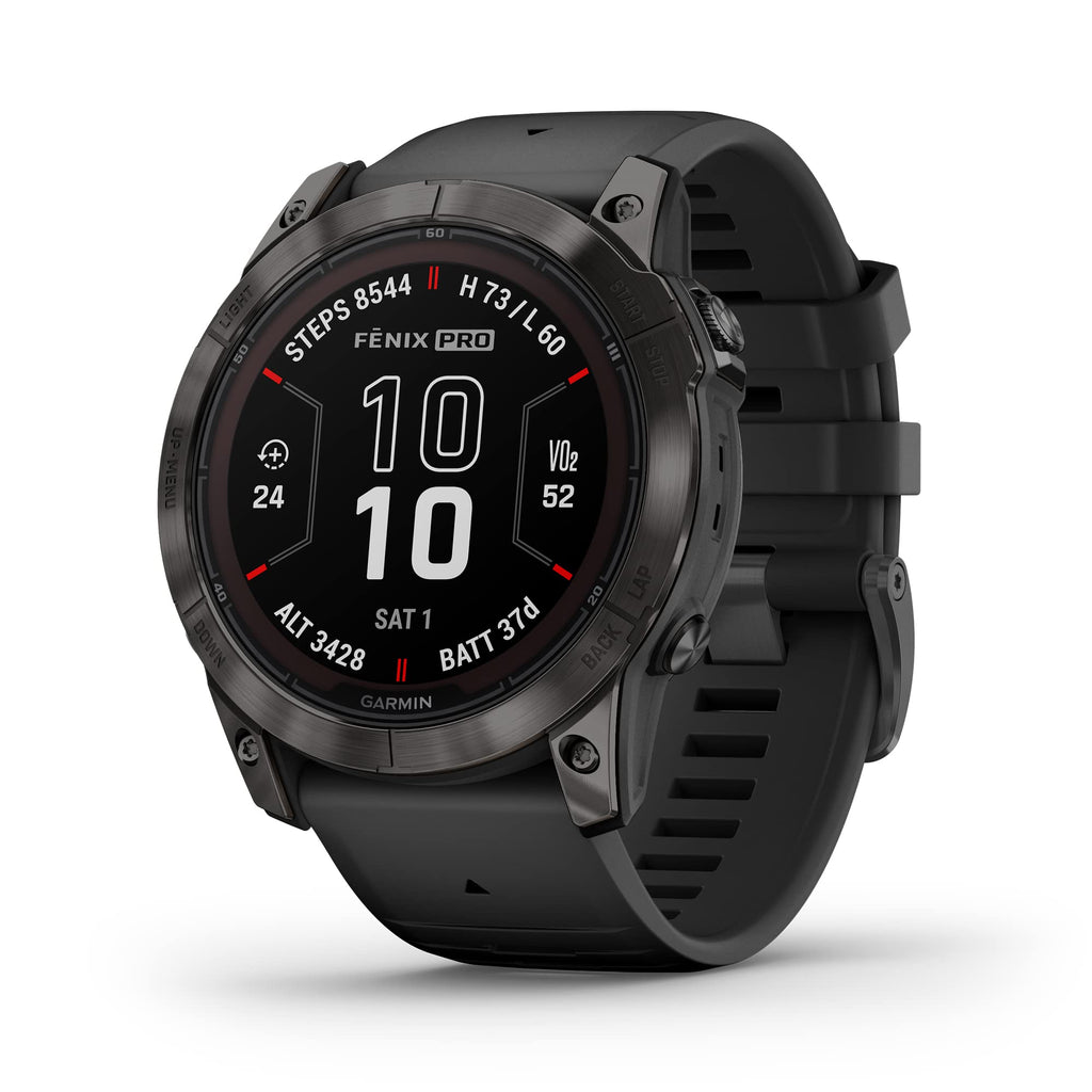 Multisport GPS Smartwatch with Flashlight, Solar Charging, Black Q194978