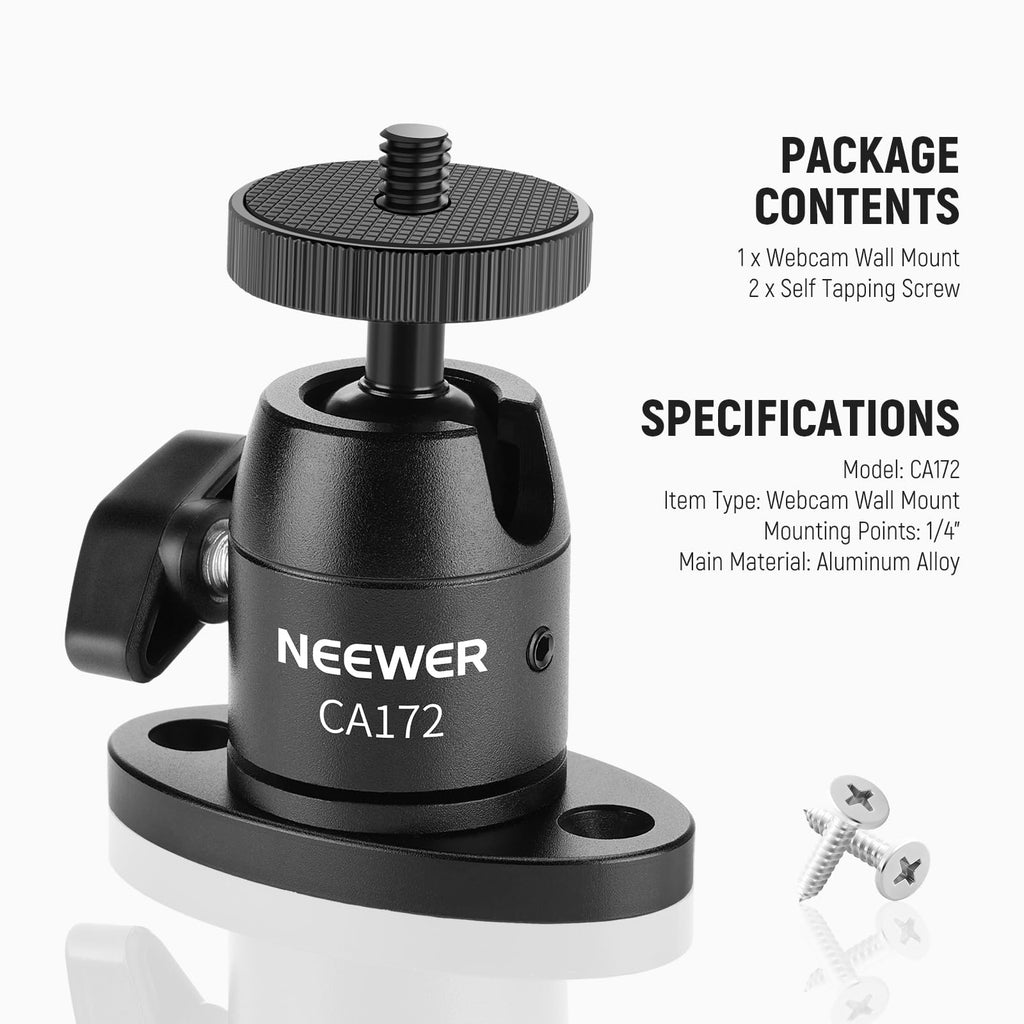 Webcam Wall Ceiling Mount Bracket, Aluminum Alloy Mini Ball Head D361510