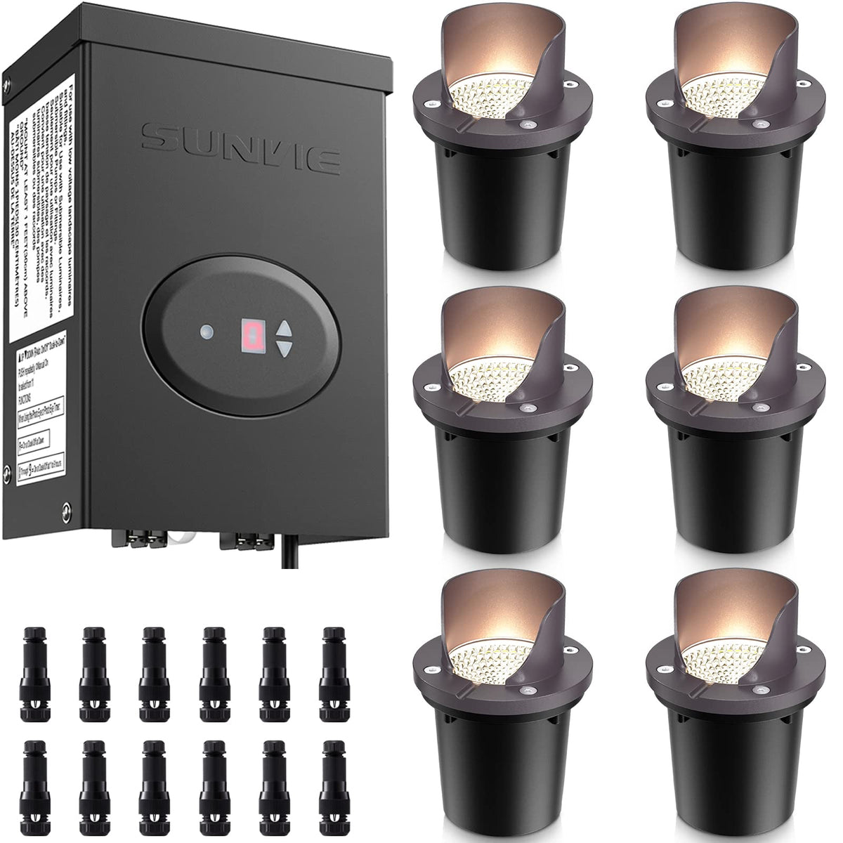 6 Pack Low Voltage LED Landscape Lights with Transformer Z432711