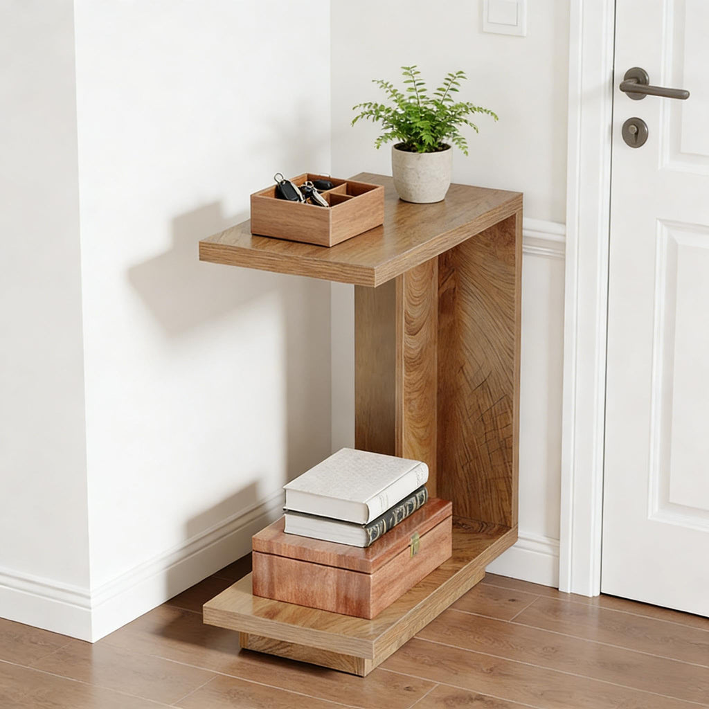 C-Shaped Side Table with Hidden Storage O692584