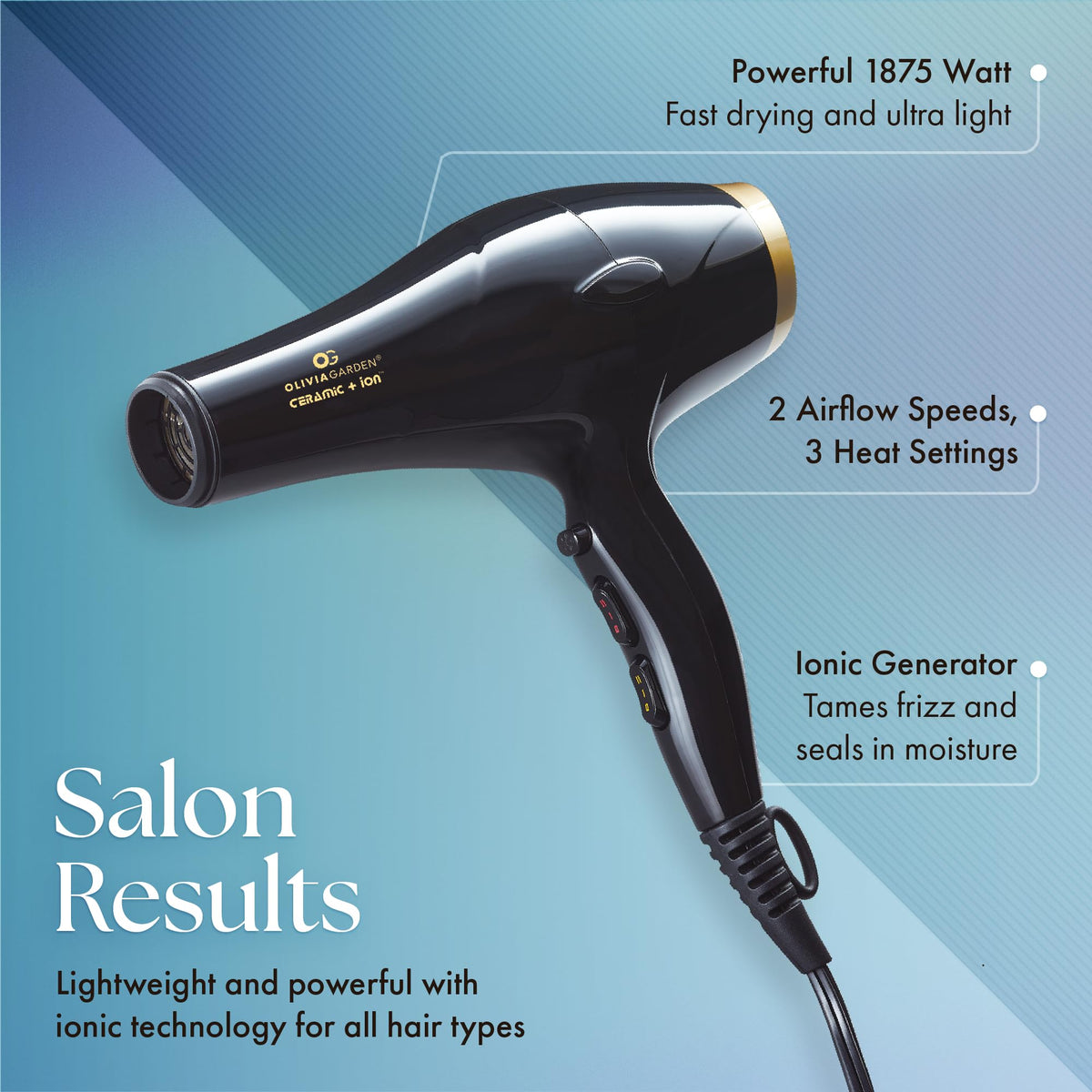 1875W Ceramic Ion Hair Dryer with 2 Nozzles E266485