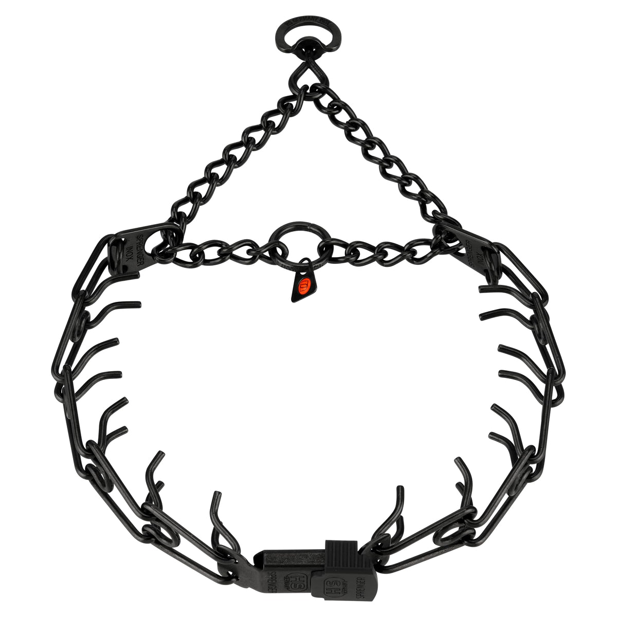 Black Stainless Steel Dog Collar with Quick Release Buckle R852