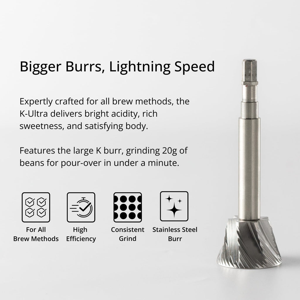 Manual Coffee Grinder Silver with Carrying Case Stainless Steel Conical Burr D8053