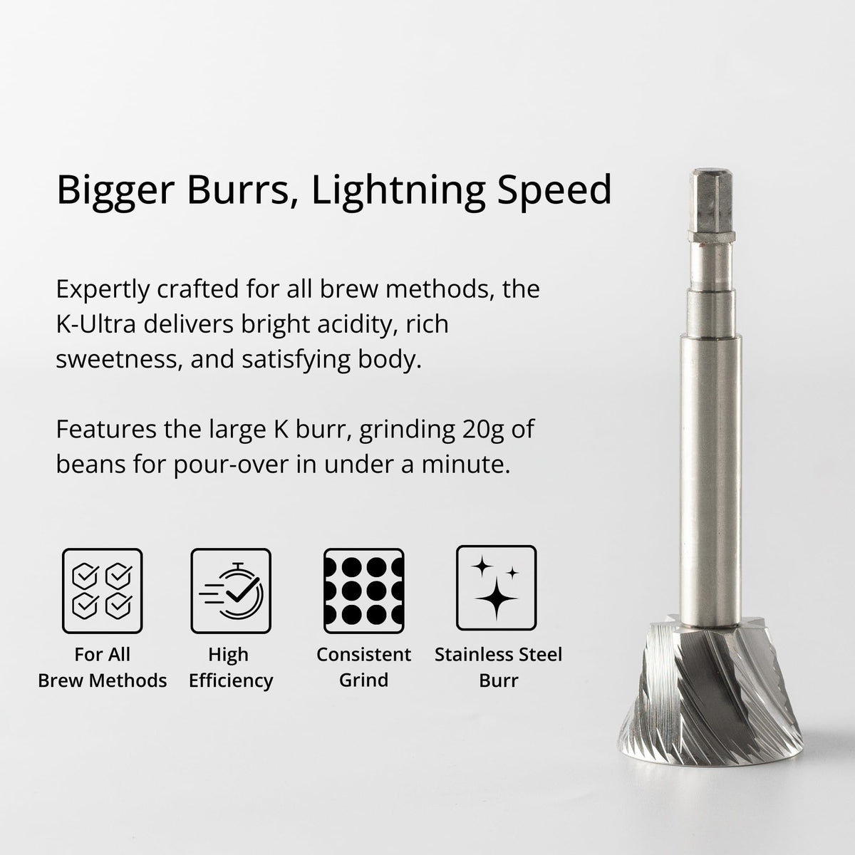 Manual Coffee Grinder Silver with Carrying Case Stainless Steel Conical Burr D8053