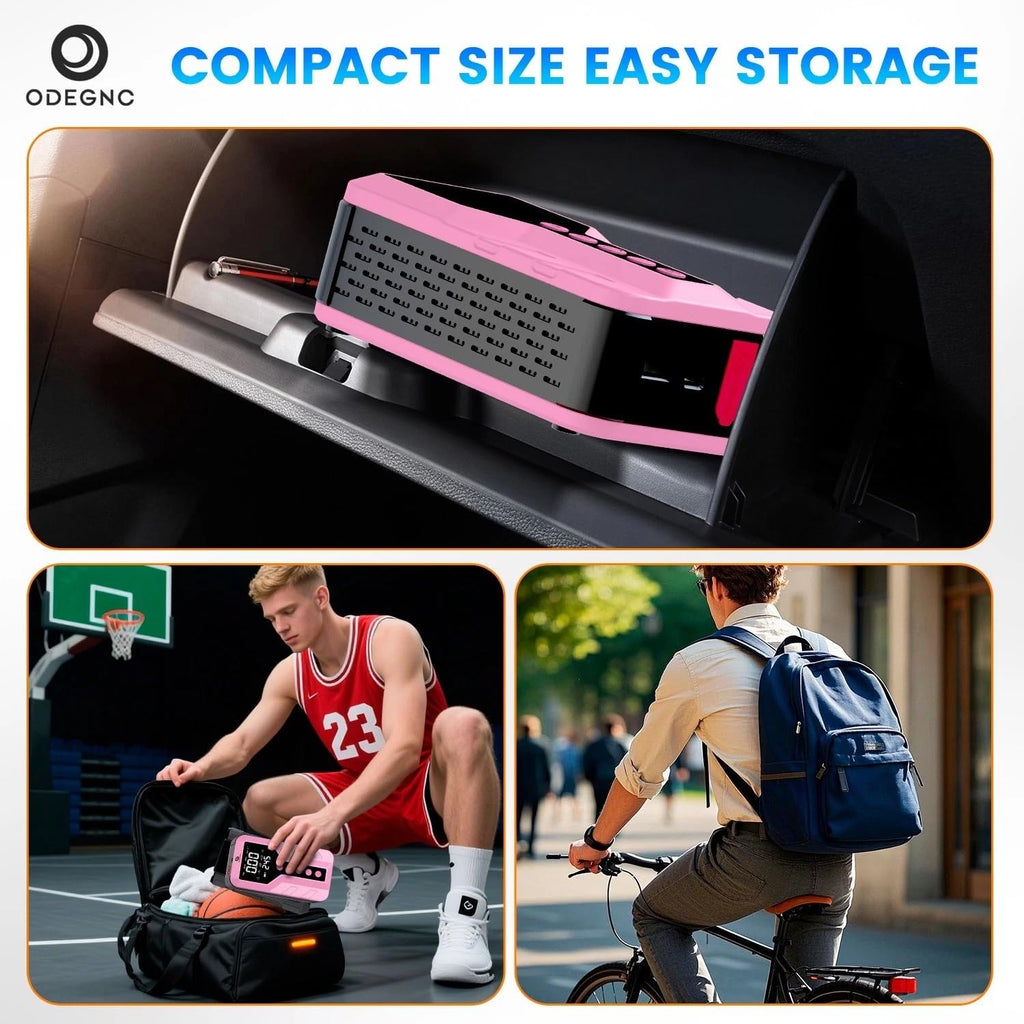 Deep Pink Lithium Ion 6000 Amps Peak Jump Starter with Air Compressor D39818