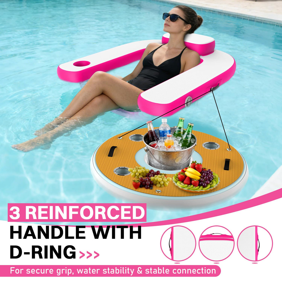 Pool Floats with Cup Holder & Headrest T18319