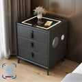 Gray Nightstand with Fingerprint Lock and Wireless Charging Y32589