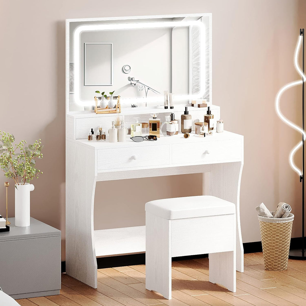 Vanity Desk with Charging Station Y75972