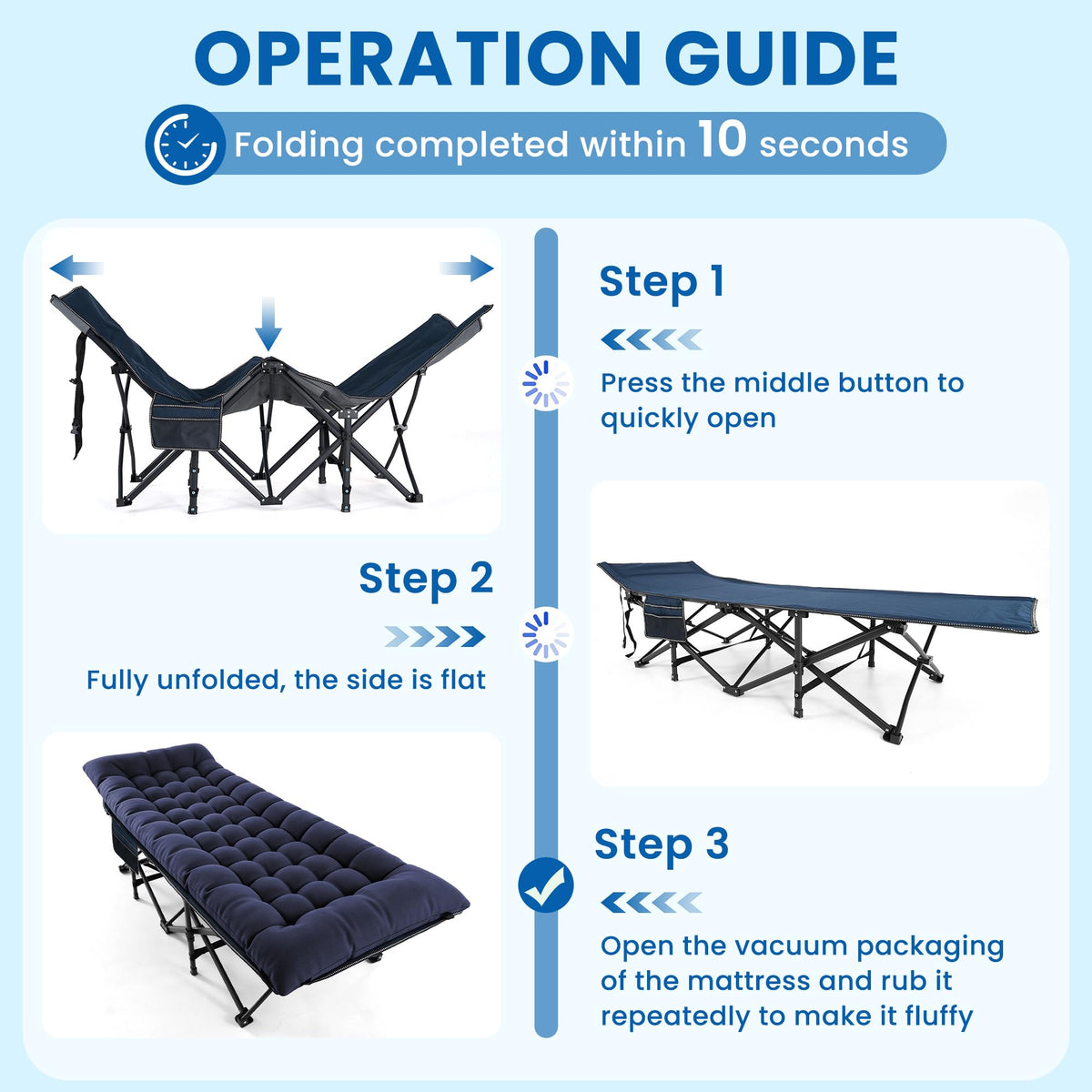 Folding Camping Cot with Mattress M60237
