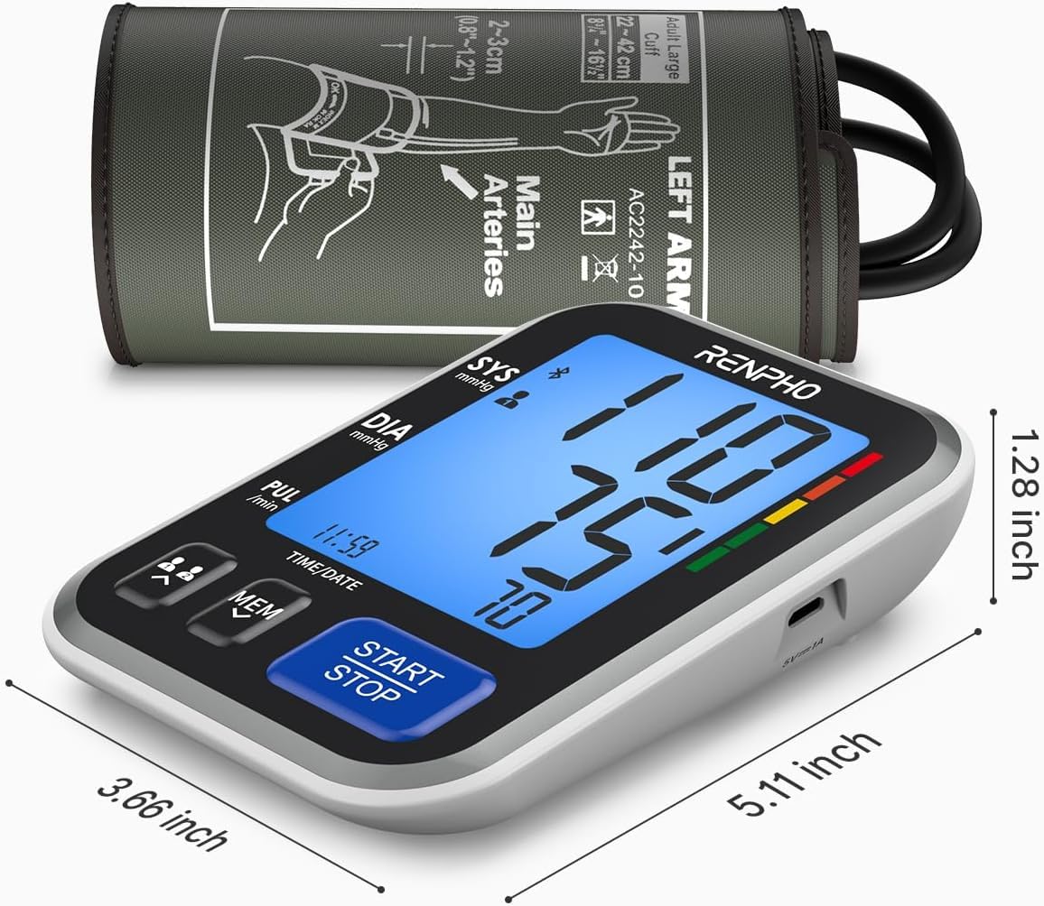 Smart Blood Pressure Monitor with Wide Cuff G139