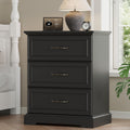 Black 3 Drawer Wood Dresser U907