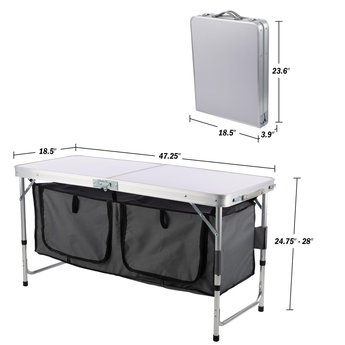 Folding Camping Table with Storage P750403