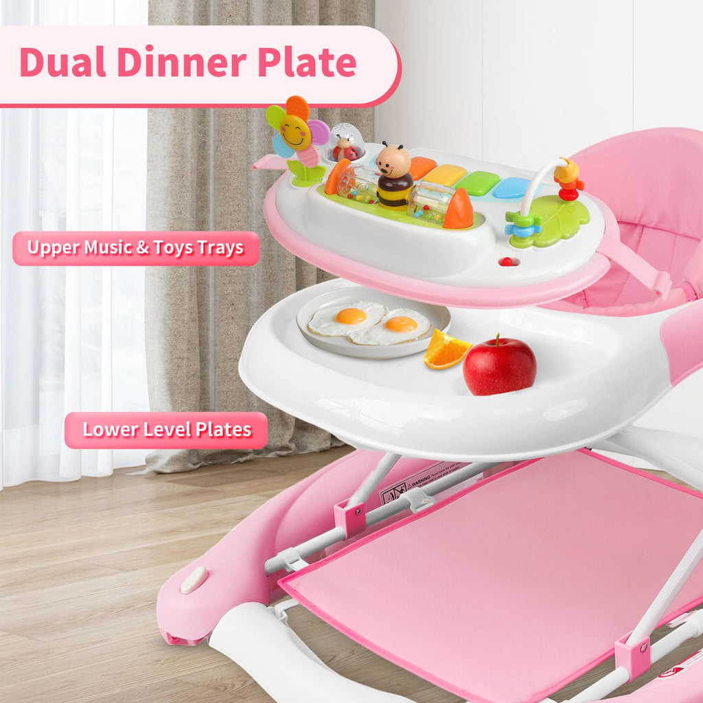5 in 1 Foldable Baby Walker with Wheels and Bouncer N49223