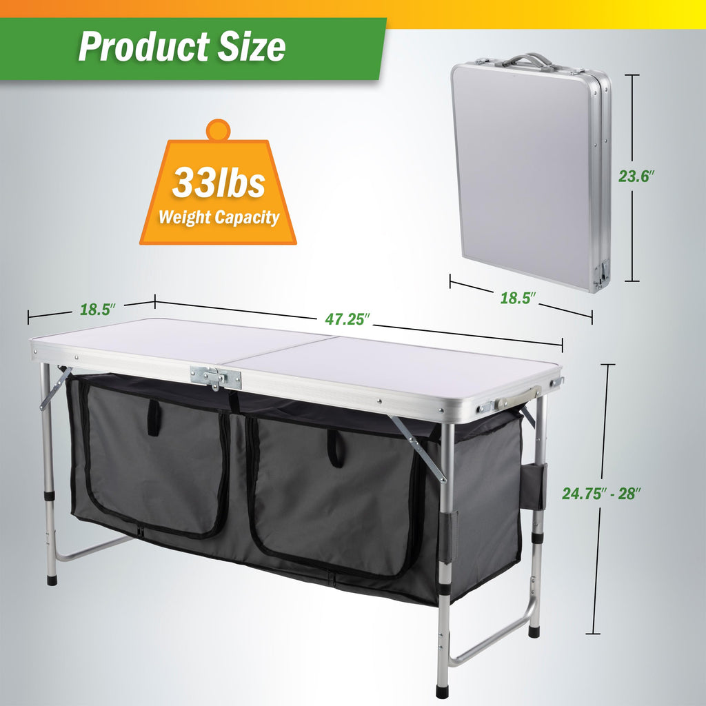 Folding Camping Table with Storage P750403