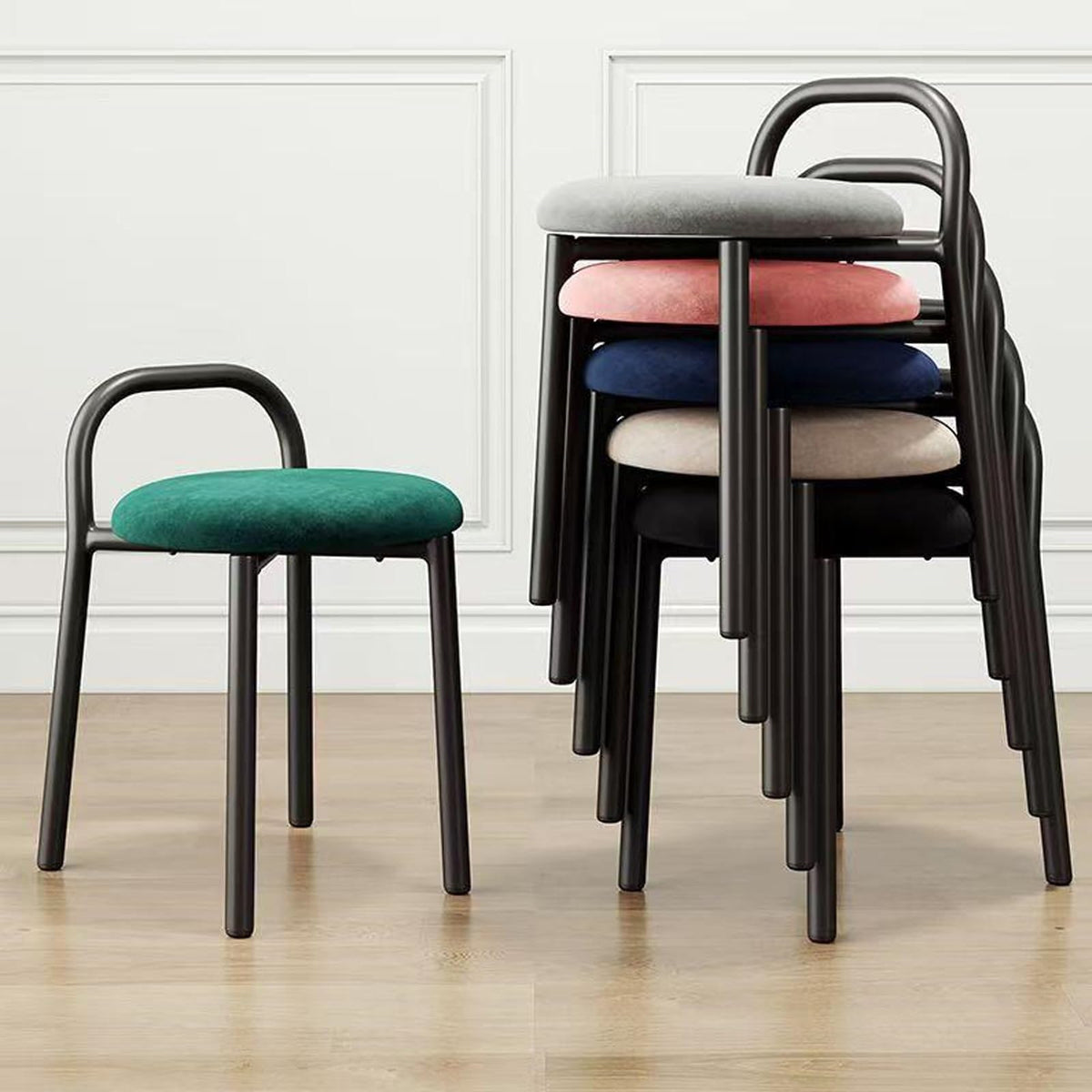 Grey 22in Stacking Metal Bar Stools F554822