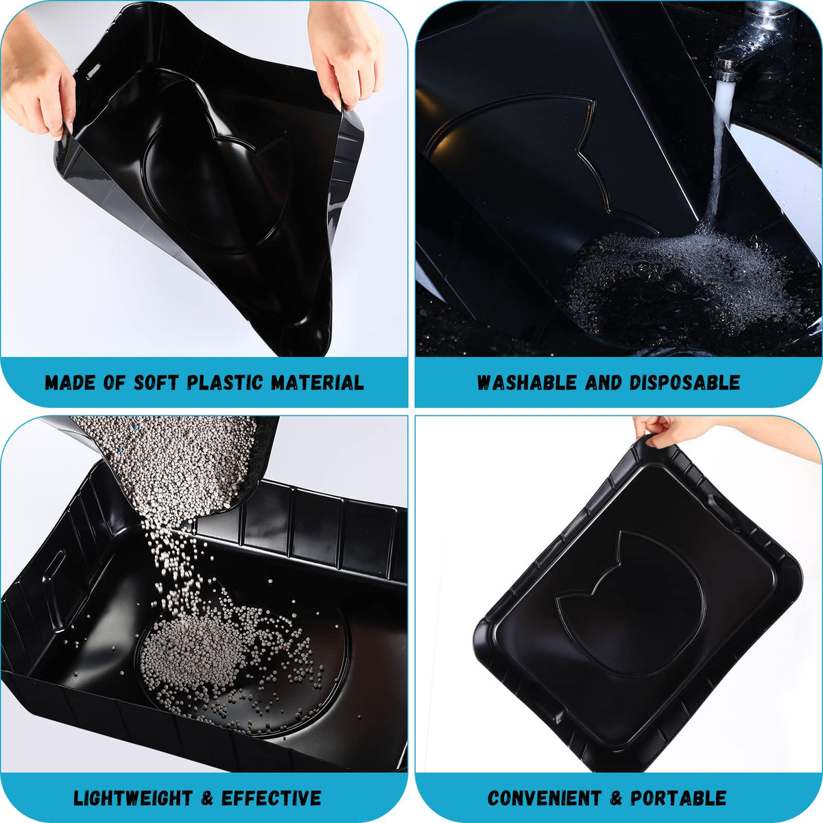 Black Disposable Litter Box for Cats P3531