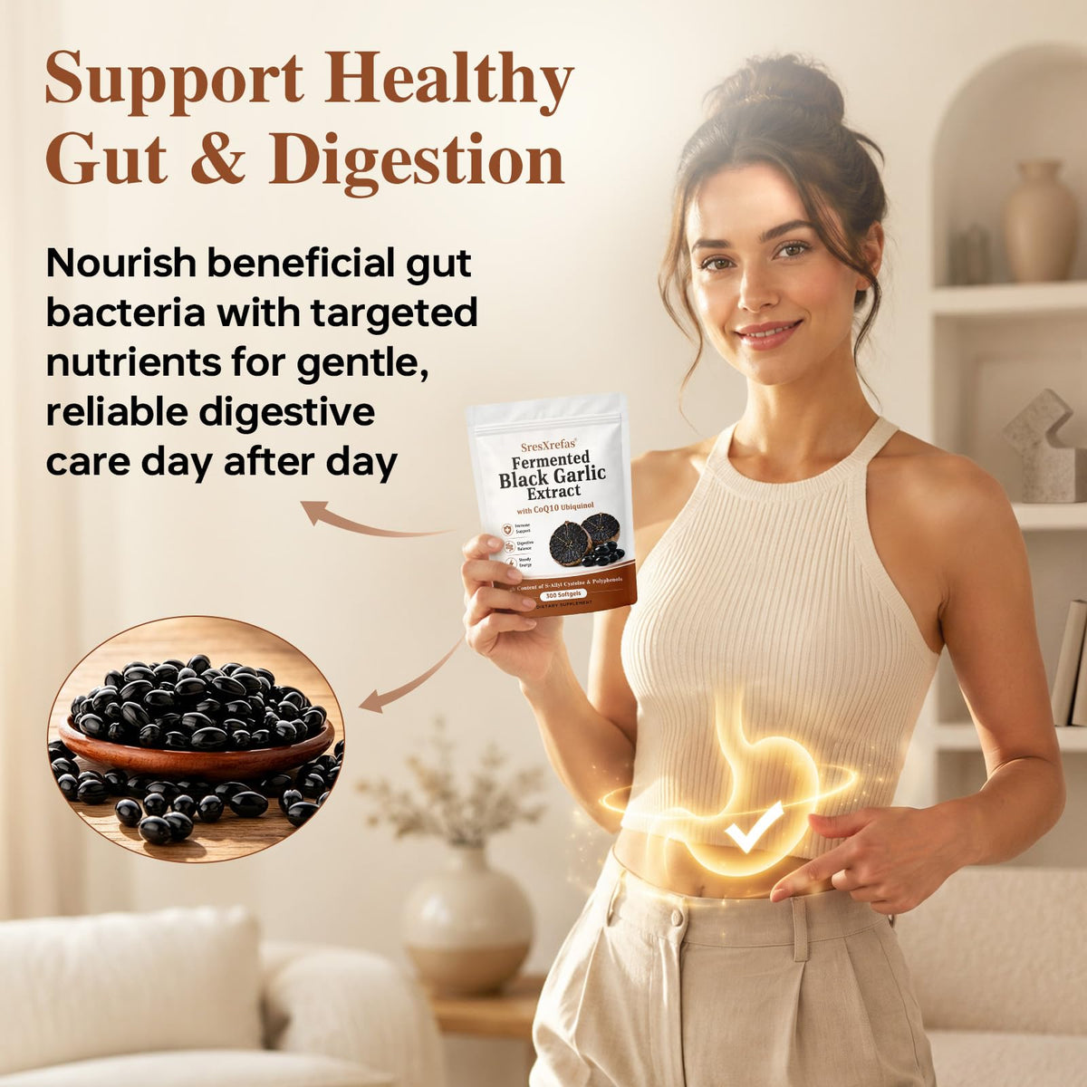 Black Garlic Extract with CoQ10, 300 Softgels R262391