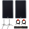 Powered 10" PA Loudspeaker Pair with Speaker Stand and XLR Cable Y34980