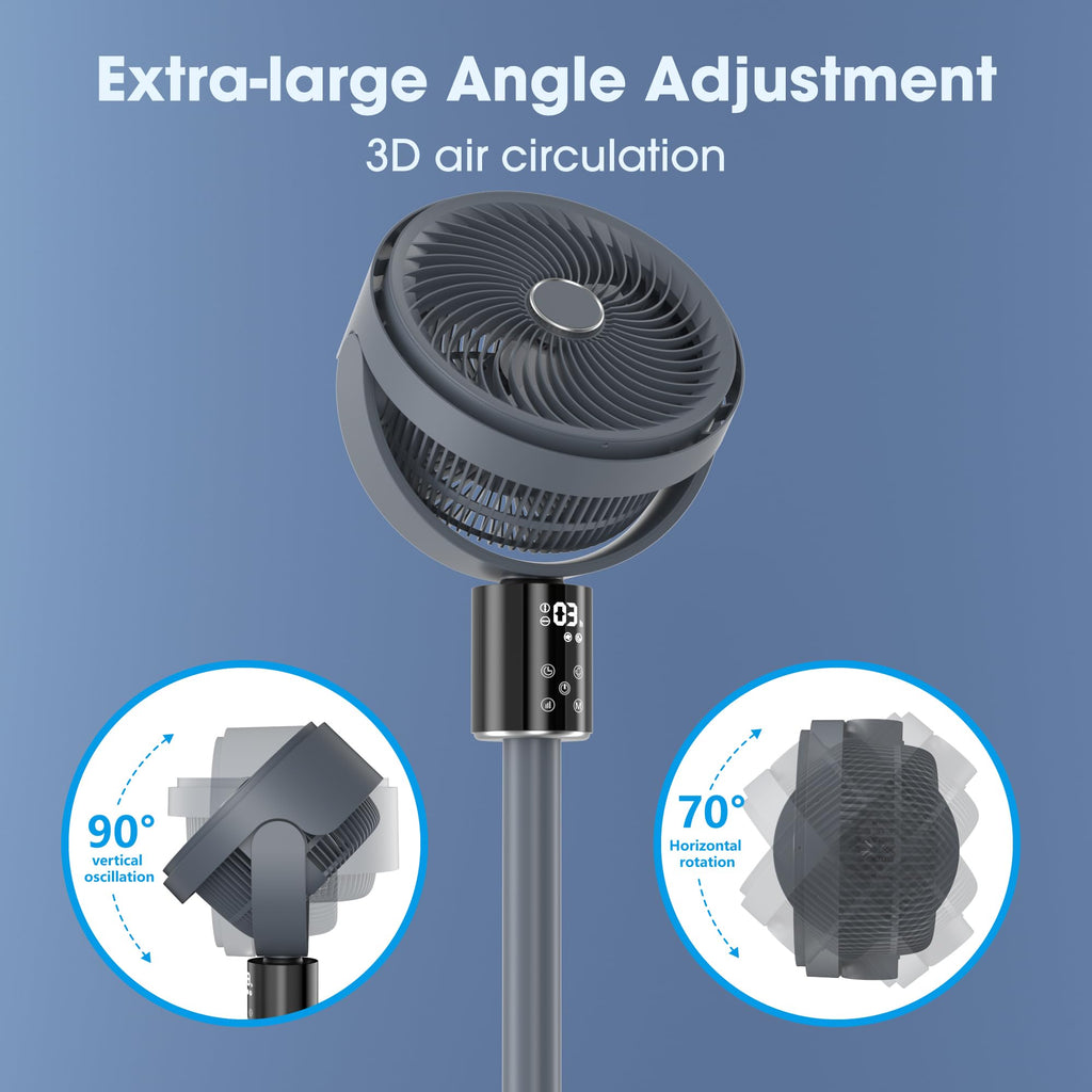 100ft Oscillating Standing Fan with Adjustable Height K84254