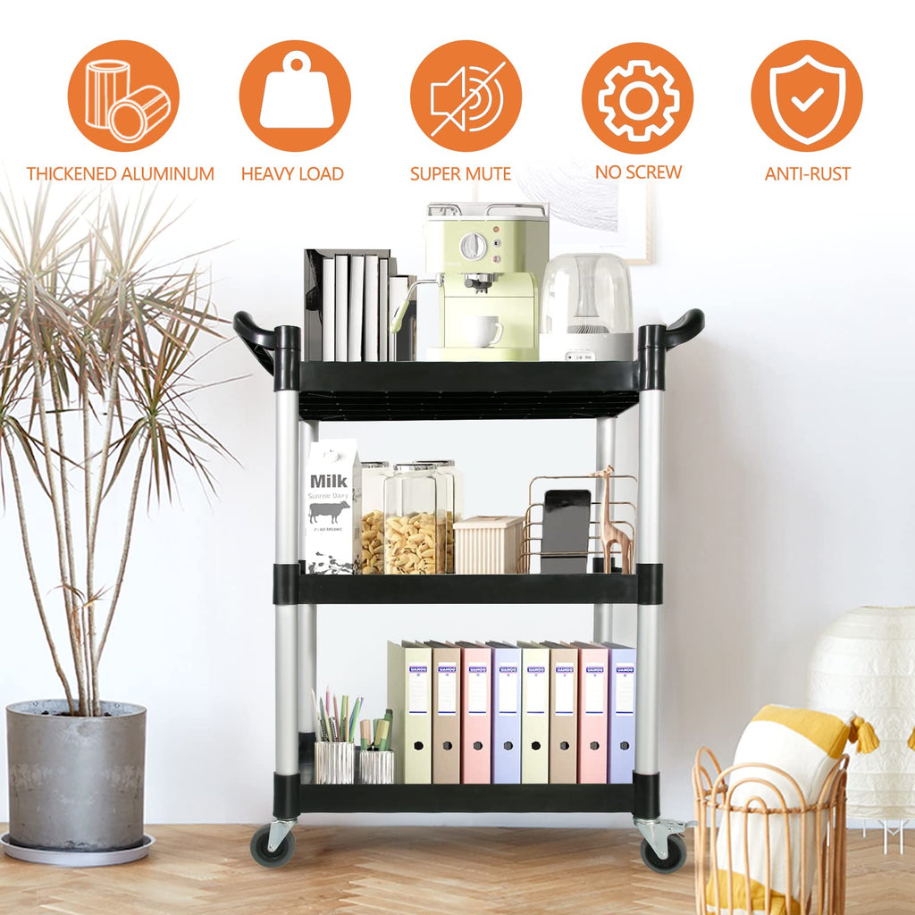 3-Tier Rolling Utility Cart with Lockable Wheels G1103