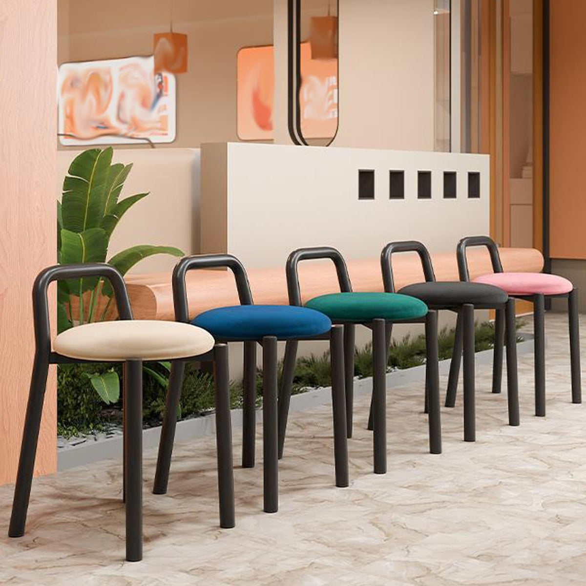 Grey 22in Stacking Metal Bar Stools F554822