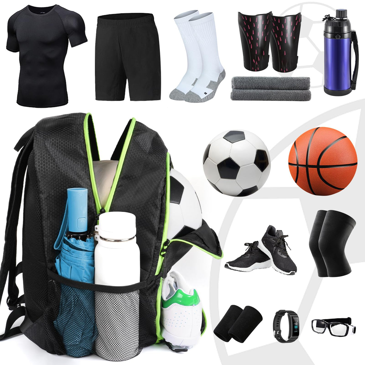 Soccer Backpack with Ball Holder and Shoe Compartment T4465
