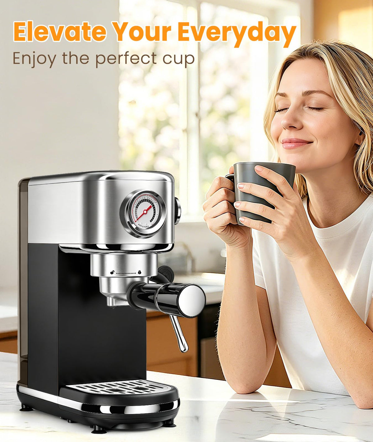 20 Bar Espresso Coffee Machine with Milk Frother Y778