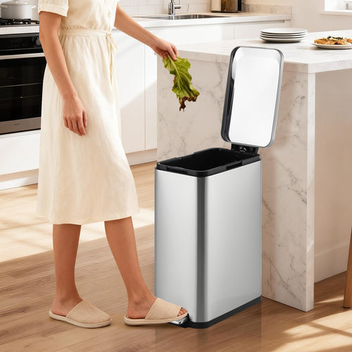 13 Gallon Stainless Steel Slim Kitchen Trash Can U34569