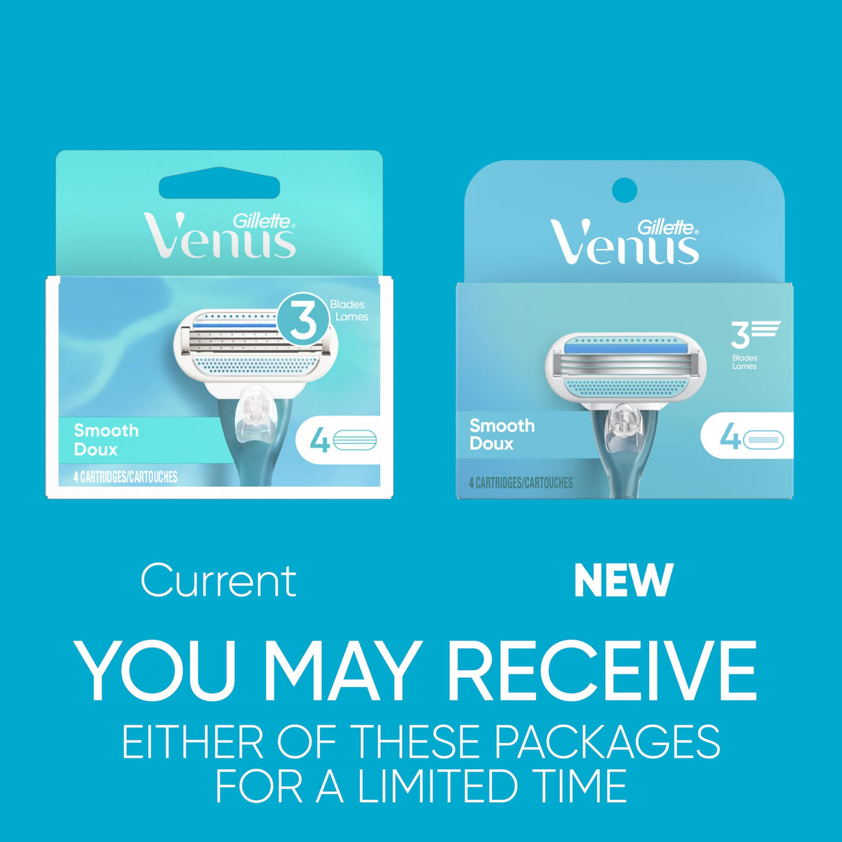 Women's 3 Blade Razor Refills, 4 Count V1604